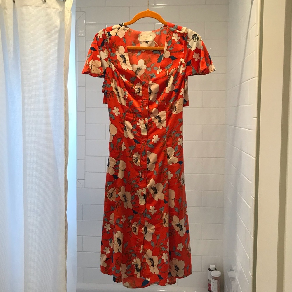 Anthropologie Floral Midi Dress